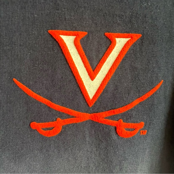 Women's Navy Virginia Cavaliers Ombre Long Sleeve Dip-Dyed Spirit Jersey Small - Picture 3 of 4